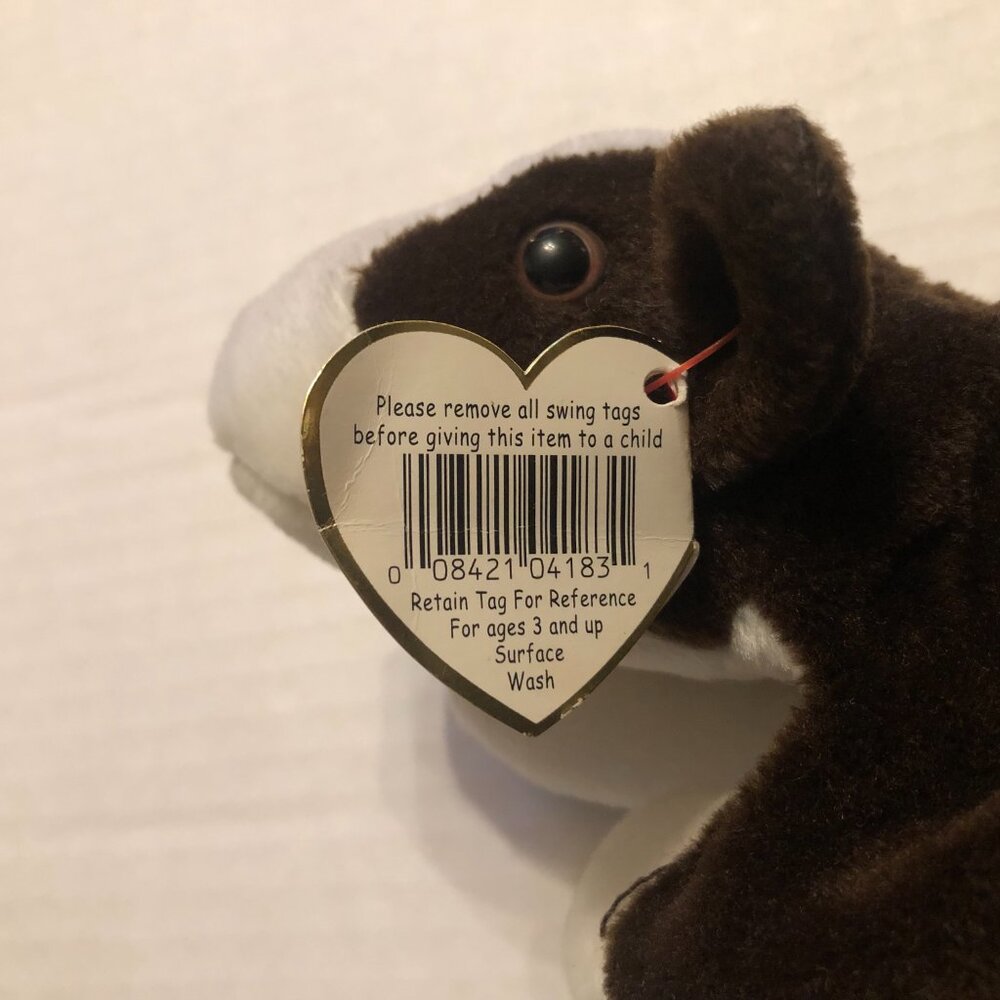 Ty new beanie baby Bruno the Bull Terrier dog 1997 with true errors - Picture 13 of 16